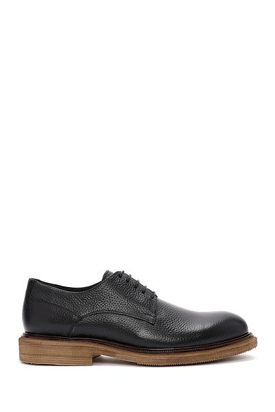 Derimod Black Leather Men's Casual Shoes - Lace-up, 24wfd6542ft