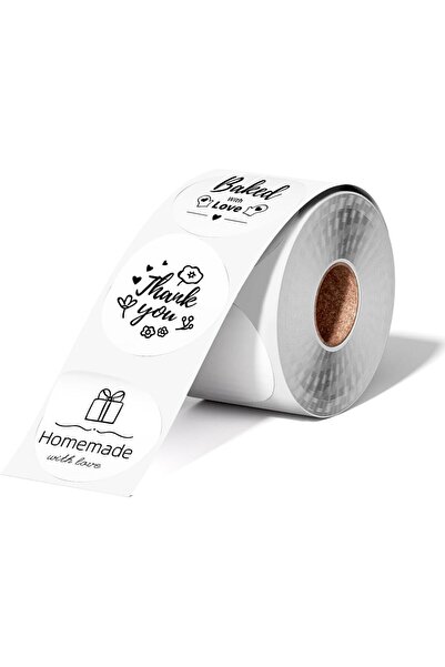 Phomemo 50,8x50,8mm/750adet Termal Etiket 2x2inç Yuvarlak Beyaz, PM-241-BT, D...