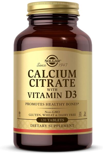 Solgar Calcium Citrate With Vitamin D3, 120 Tablets Promotes Healthy Bones