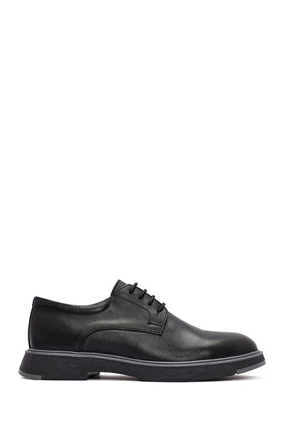 Derimod Black Leather Men's Casual Shoes - Lace-up, 24wfd 688218