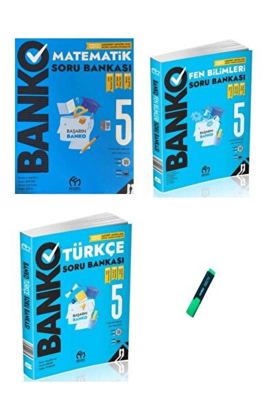 Model Eğitim Yayınları 5. Sınıf Banko Serisi Matematik Türkçe ve Fen 3lü Set ...