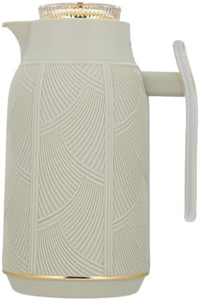 ALSAIF Diva Thermal Flask For Coffee And Tea, Leak-proof, Keeps Drinks Hot, 1l, Gray/gold, Plastic