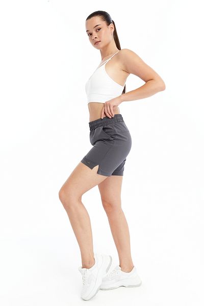 AXXEL Women's Gray Summer Woven Lycra Shorts-S2226