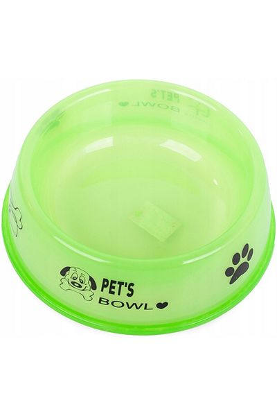 OEM Bol Transparent Pentru Caini Si Pisici, 300 Ml, Plastic, Verde