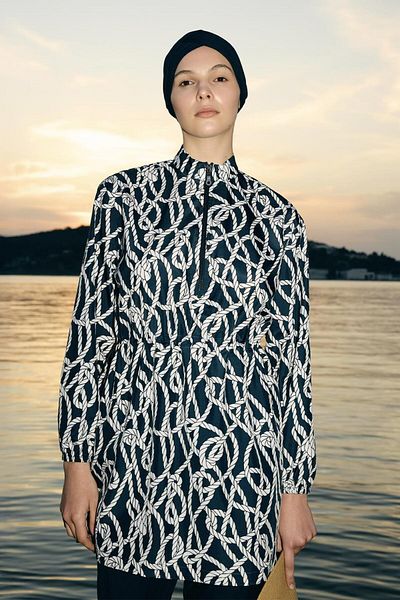 KADRİYE BAŞTÜRK Cross Swimmer 25 Bone Navy Blue