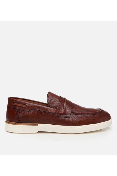 Hotiç Men's Leather Tan Ultra Light Sole Classic Loafer