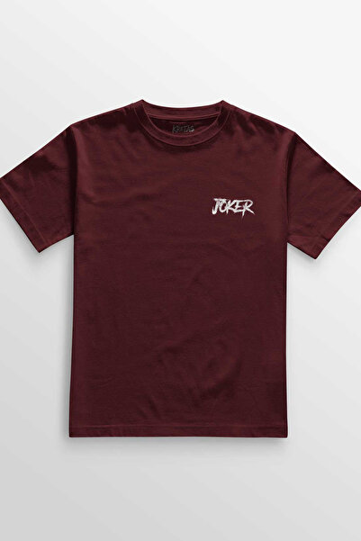 Kretas Unisex bordo T-shirt Joker Psiho Smeh Joker Film Minimalna Prednja Šta...