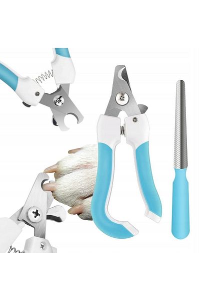 OEM Set Cleste Si Pila Pentru Gheare De Pisica Si Caine, Albastru Deschis