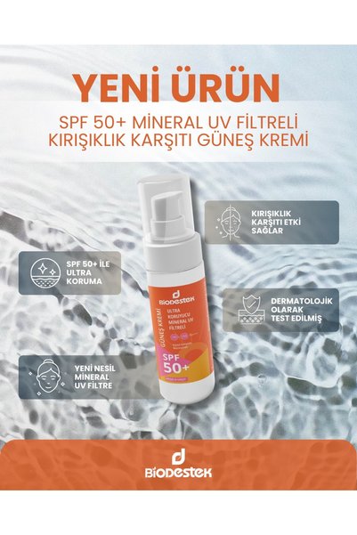 Biodestek Anti-Wrinkle Peptide Containing Spf50 Sunscreen 50ml Mineral Uv Filter Ultra Protection