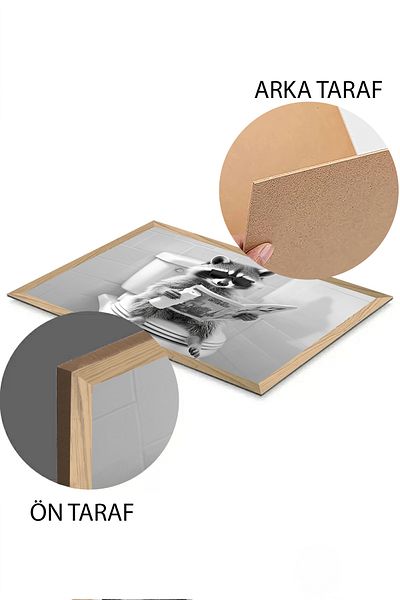 Artavessa Tablou MDF cu Aspect de Ramă din Lemn One Piece Imprimat cu Ratón 20x30 cm - Model 56