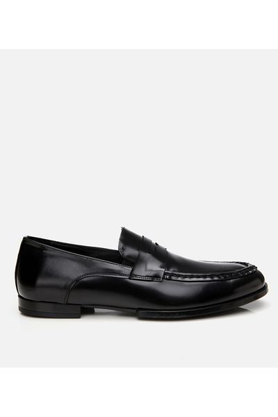 Hotiç Men's Leather Black Classic Loafer