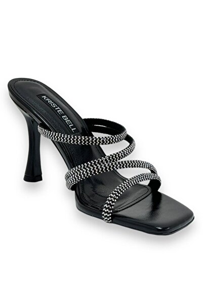 KRISTE BELL 07 SİYAH SATEN KRİSTAL TAŞLI KADIN TOPUKLU TERLİK