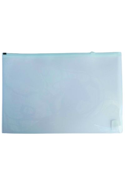 Glanart Zipper Plastic A4 Size Homework File 1 Piece (23X33 cm) Transparent
