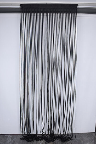 AKÇA TEKSTİL Plain String Curtain 0.80 mm Anthracite Color 100 cm Width 280 cm Length Ready Made Flat Thick Strip String Curtain