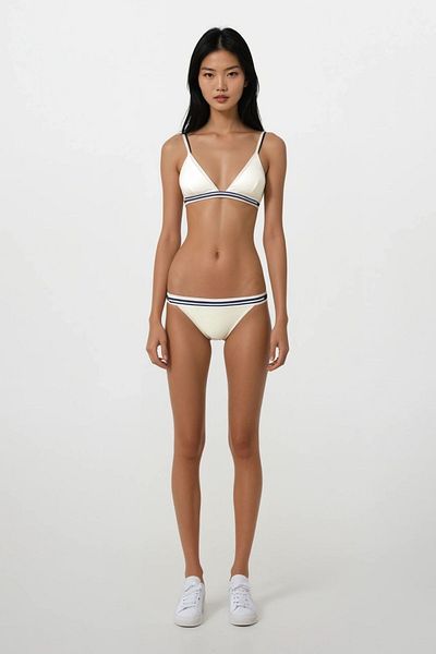 nulu Women's Ecru Bamboo Soft Brazilian Bra Set
