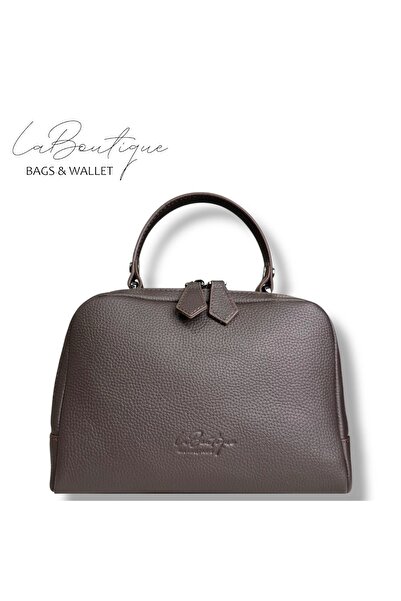 LA BOUTIQUE 100% Leather lb Bag D-2500 Brown