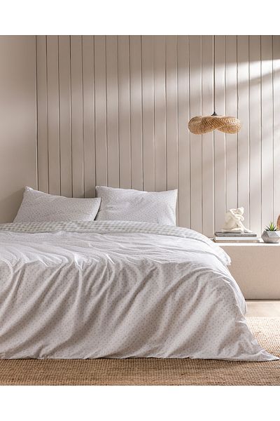 Madame Coco Botie Doppel-Bettbezug-Set, 100 % Baumwolle, Ranforce, bedruckt, Khaki