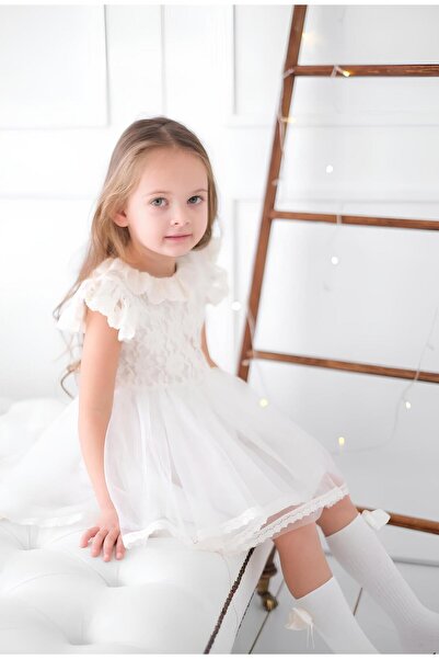 TOGY BABY VE KIDS WEAR Güpürlü Tül Elbise