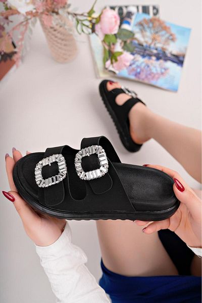 TOGET Women's Daily Wear Stylish and Comfortable Women's Slippers with Soft Sole and Stone Buckle Detail