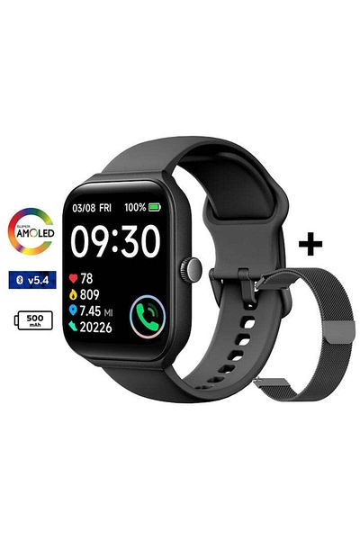 Techone ® Vita Pulse Men's Smartwatch, Black
