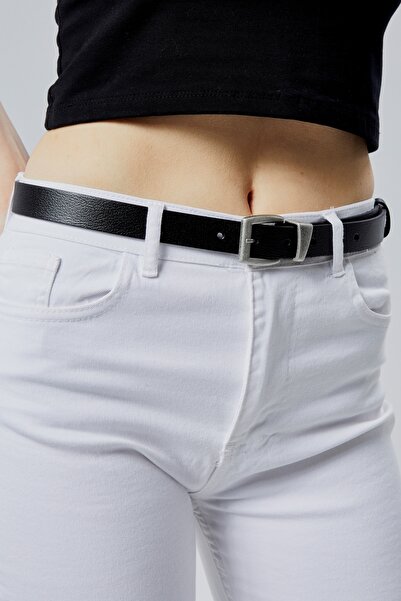 Livize Curea de damă din piele naturală 2,5 cm Cataramă cu model argintiu