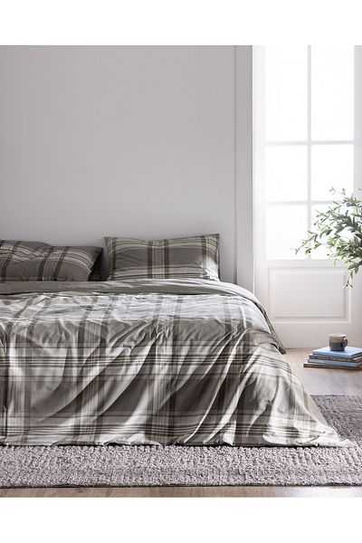 Madame Coco Rhone Doppeltes Bettbezug-Set aus Baumwolle mit Print - Khaki