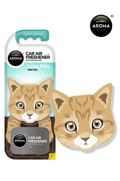 Aroma Car Air Freshener Love Pets Cat Toffi Cream Fragrance Car Vent Perfume Long Lasting