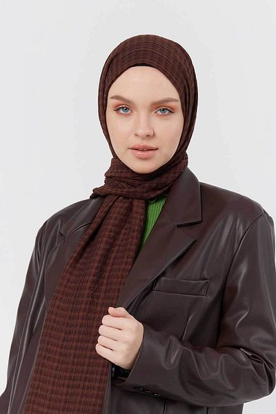 Modakaşmir Şal Misto Cotton Series Bitter Brown Color