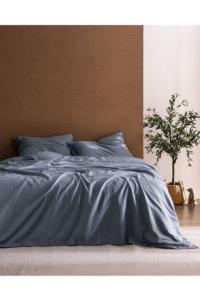 Madame Coco Songe Double Chambre Bettbezug-Set aus 100 % Baumwolle – Dunkelblau