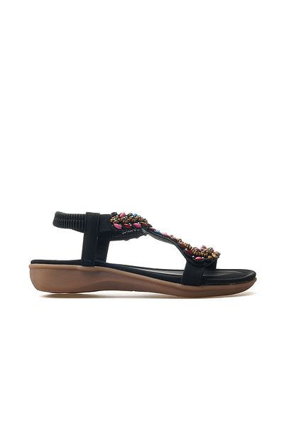 Guja Women's Stone Detailed Daily Sandals 25Y 25Y150-8 Z Black