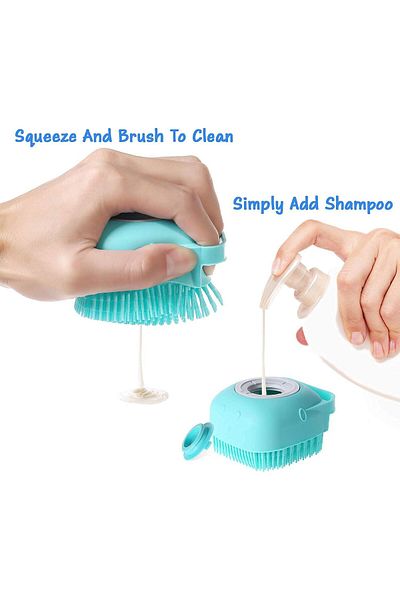 zola Silicone pet brush, soft, 80x85x57 mm, turquoise