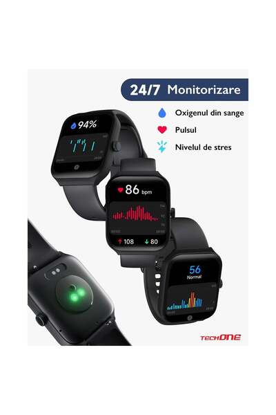 Techone Ceas inteligent bărbătesc Vita Pulse, negru