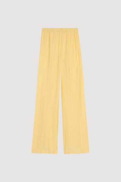 Quzu Eye Pool Fabric Leg Pants (Yellow)