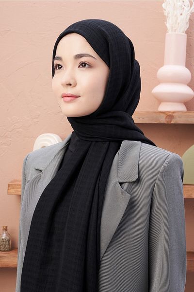 Modakaşmir Σάλι Misto Cotton Series Μαύρο