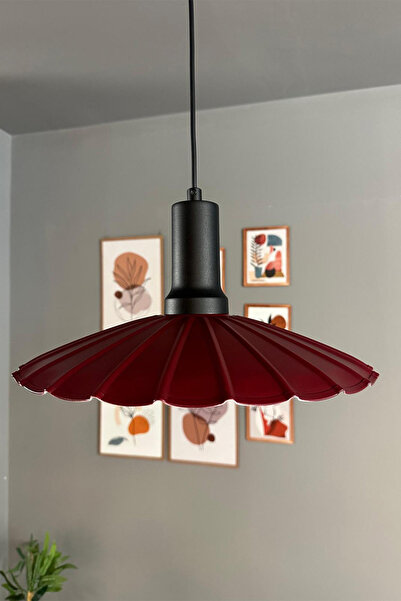 Bamyum Risso Vişne Çürüğü Metal Büyük Avize Siyah Fener Başlık Tekli Rustik M...