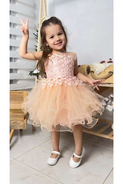 s.t. sebat tekstil Kız Bebek Tütülü Gelinlik Elbise Sb585