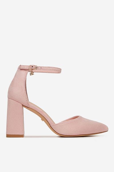 DeeZee Women's Pumps on a block low pink block 39