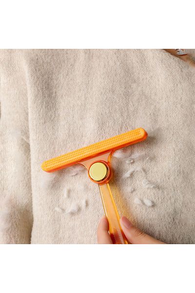 zola Animal hair removal brush, 2 silicone heads (long/smoothing), 14.5x12 cm, orange
