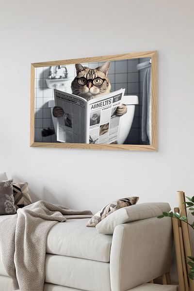 Artavessa Pictură dintr-o singură bucată din lemn cu aspect de pisică imprimată MDF 20x30 cm - Model 25
