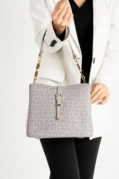 Just Polo Women's Water Resistant Adjustable Long Strap 3 Compartment Hand and Shoulder Bag Tr9502