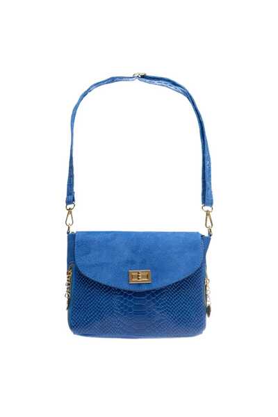 Toro Nero Geantă de damă din piele naturală, Berenice albastră