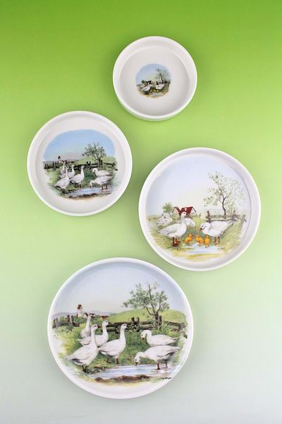 Bursa Porselen Dekor Farm 4 Size Porcelain Plate Set