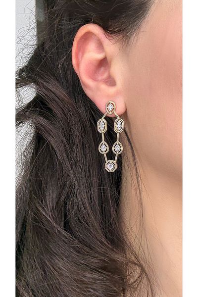 LUTEENS Drop Premium Steel Earrings with Hanging Mold
