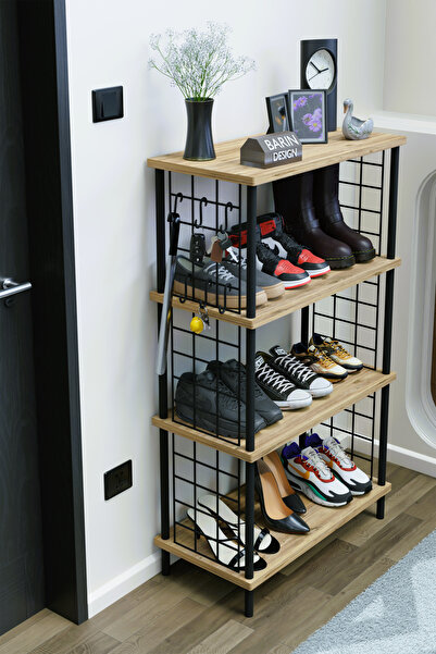 BARIN DESIGN 4 Katlı Metal Telli Ayakkabılık – Çevir Kur Sistemli Çok Katlı P...