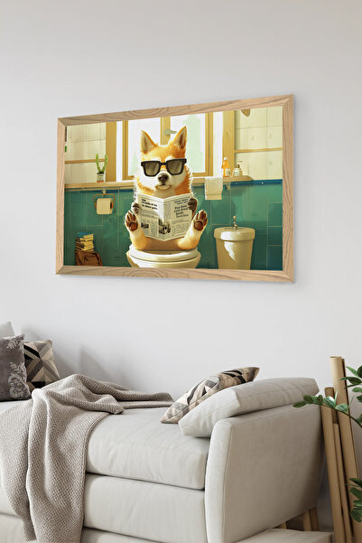 Artavessa لوحة إطار خشبي قطعة واحدة مطبوعة على شكل كلب MDF مقاس 20 × 30 سم - ...