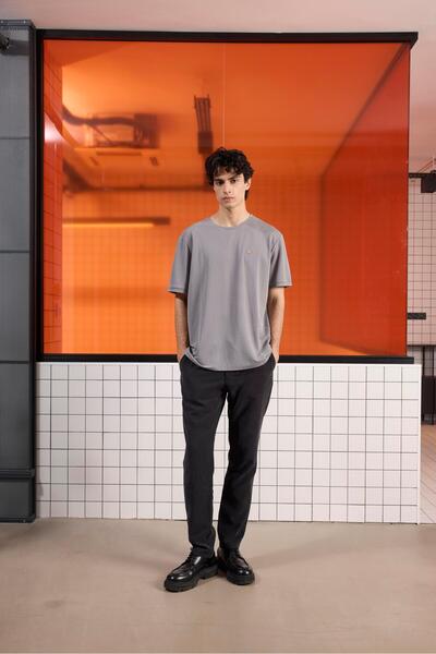 GMG FIRENZE Ανδρικό μπλουζάκι με λεπτομέρεια λογότυπου Crew Neck