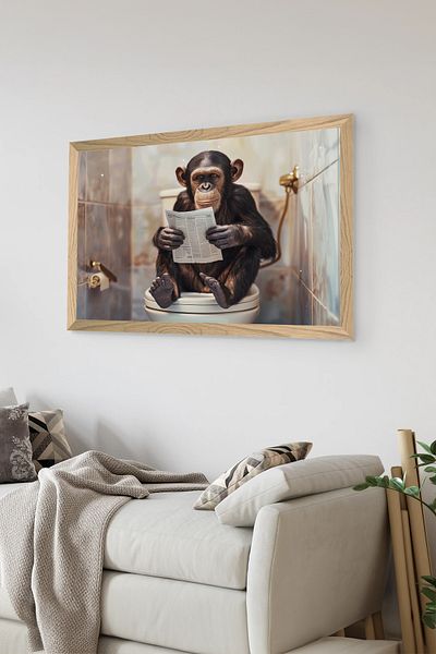 Artavessa One Piece Wooden Frame Look MDF imprimat cu maimuță 20x30 cm - Model 42