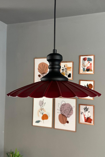 Bamyum Risso Vişne Çürüğü Metal Büyük Avize Siyah Tokmak Başlık Tekli Rustik Cafe Modern Sarkıt Aydınlatma