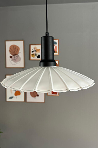 Bamyum Risso Beyaz Metal Büyük Avize Siyah Fener Başlık Tekli Rustik Cafe Mutfak Modern Sarkıt Aydınlatma