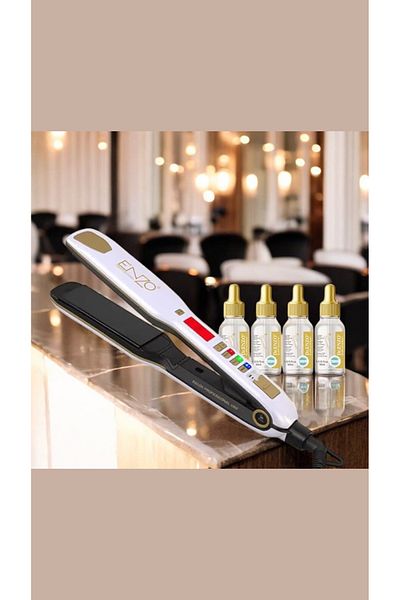 ENZO EN-5111B Professional Hair Straightener – Advanced Ceramic Titanium Plates with Adjustable Heat